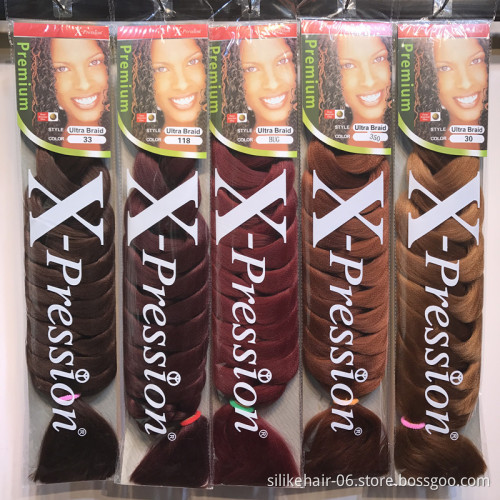 82" 165g Long Jumbo Braid Hair Two Colored Crochet Braids Expression attachment Synthetic Expression Braiding Bulk  Hair